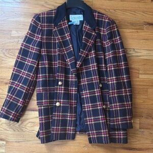 Vintage Laurel Plaid Double-Breasted blazer